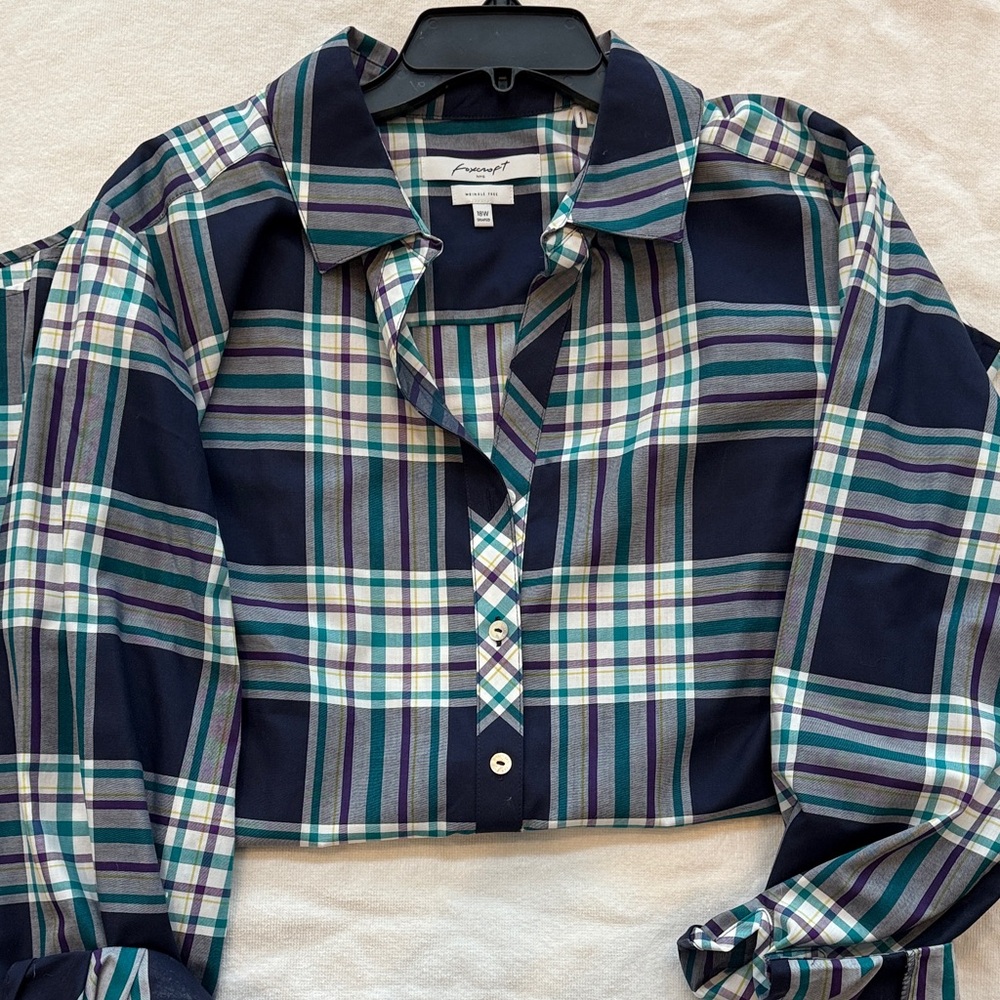 Foxcroft Multicolor Plaid Blouse
